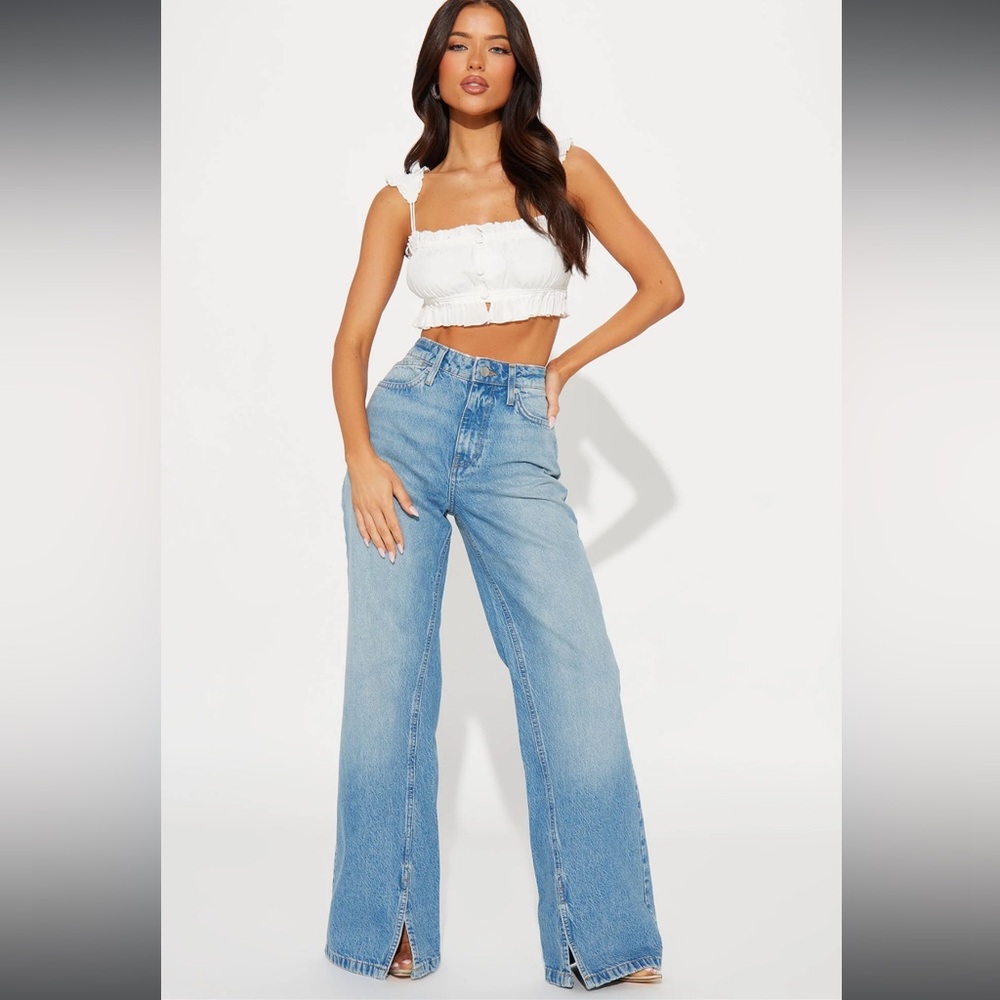 Fashion Nova Keep it Coming Split Hem Jeans